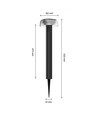 2,5W Solcelle havelampe med spyd - 3-trins dæmpbar, USB-C, IP44 udendørs, sort