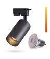 Dim to warm GU10 skinnespot - Inklusiv 6W Dimtowarm pære, Sort, 1-faset, 1F2W