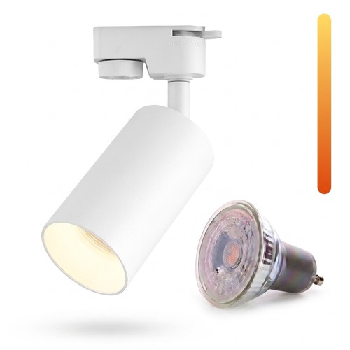 Dim to warm GU10 skinnespot - Inklusiv 6W Dimtowarm pære, Hvid, 1-faset, 1F2W