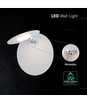 V-Tac 6W LED væglampe - CREE chip, hvid, IP20, 6 års garanti, roterbar