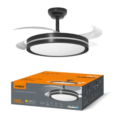 Loftslampe m. skjult ventilator - RA90, CCT, 60W, sort
