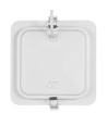 18W Dure 3 kvadratisk LED loftslampe - CCT, IP54, 17x17 cm, hvid kant, 110 grader