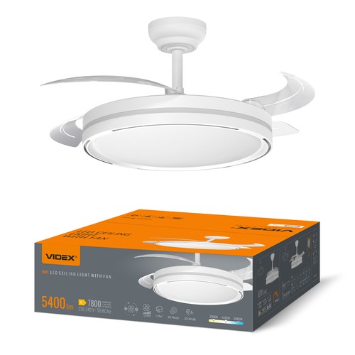 Loftslampe m. skjult ventilator - RA90, CCT, 60W, hvid