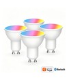 4x GU10 5W Smart Home LED pære - Bluetooth, RGB+CCT, Tuya/Smart Life