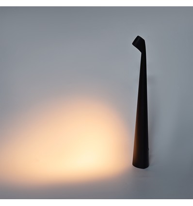 Opladelig LED bordlampe inde/ude - Sort, 40cm høj, 3-trin dæmpbar, IP44 udendørs