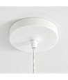 Keramik E27 pendellampe - Plisseret, hvid/messing, 2m ledning, Ø27x23cm, uden lyskilde