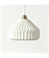 E27 pendel keramik - Hvid, 2m ledning, Ø27x23cm, IP20, uden lyskilde