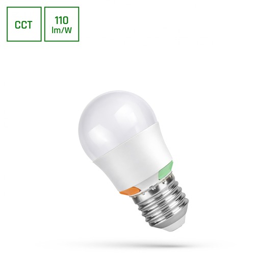 E27 2W/4W/6W LED kronepære - G45, CCT, 3-trin justerbar lysfarve