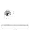 120cm Limea T8 LED armatur, gennemfortrådet - Til 1x 120cm LED rør, IP65 vandtæt