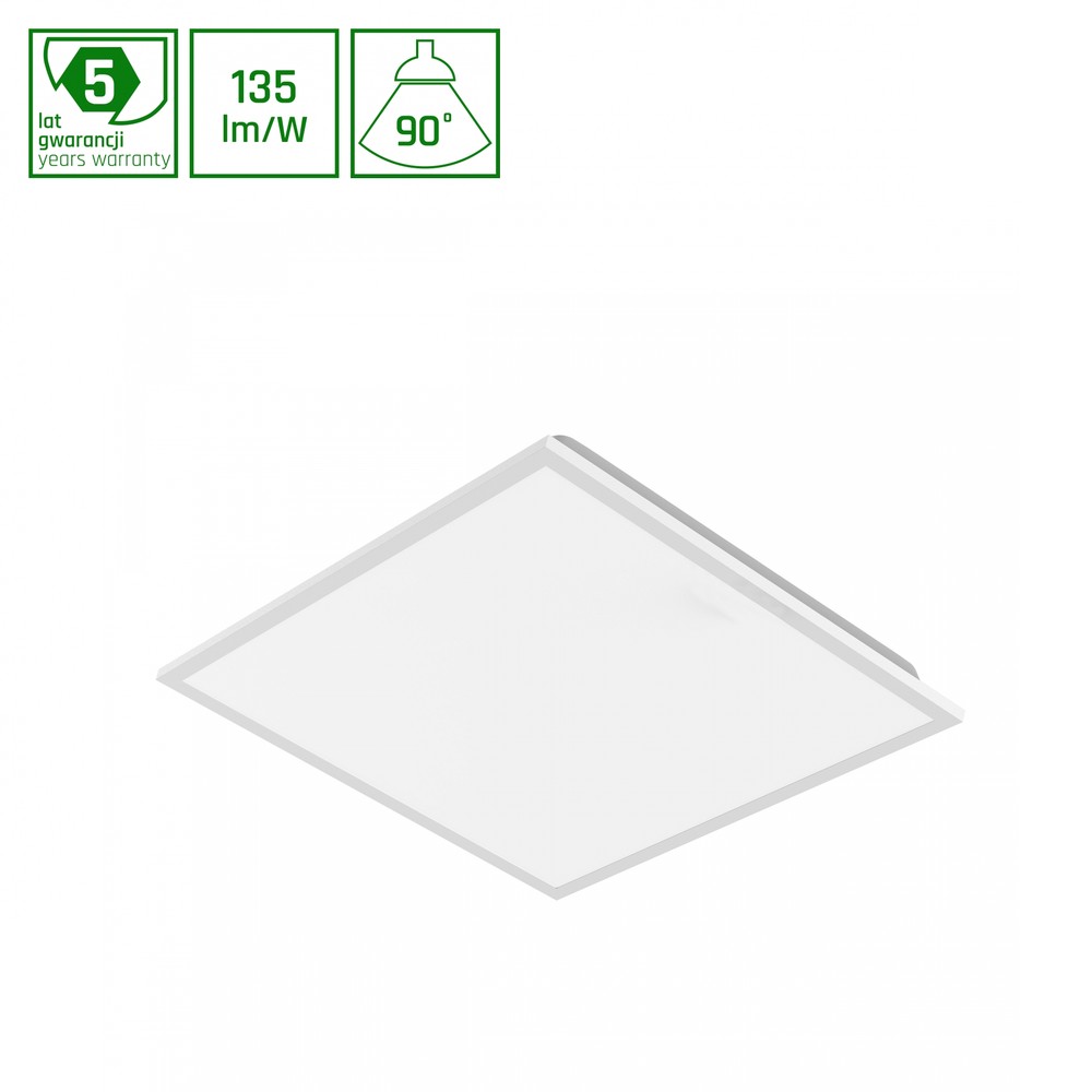 60x60 LED panel, 40W, UGR19 - DALI dæmpbar, 90 °, hvid kant, neutral hvid - Dæmpbar : DALI dæmpbar, Kulør : Neutral