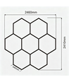 240W RA95 Hexagon LED 7 felter komplet sæt - Inkl. strømtilslutning
