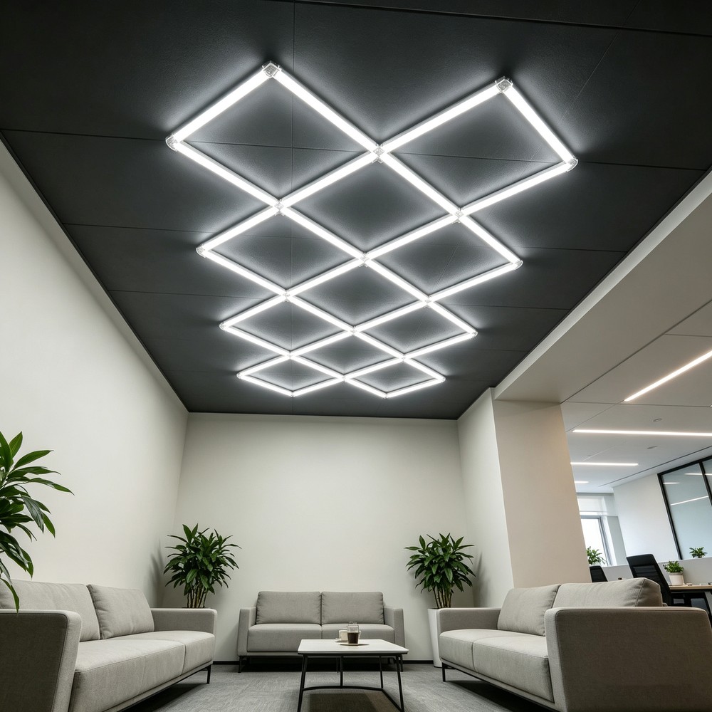 320W RA92 Hexagon LED 14 felter komplet sæt - Inkl. strømtilslutning - Dæmpbar : Ikke dæmpbar, Kulør : Neutral