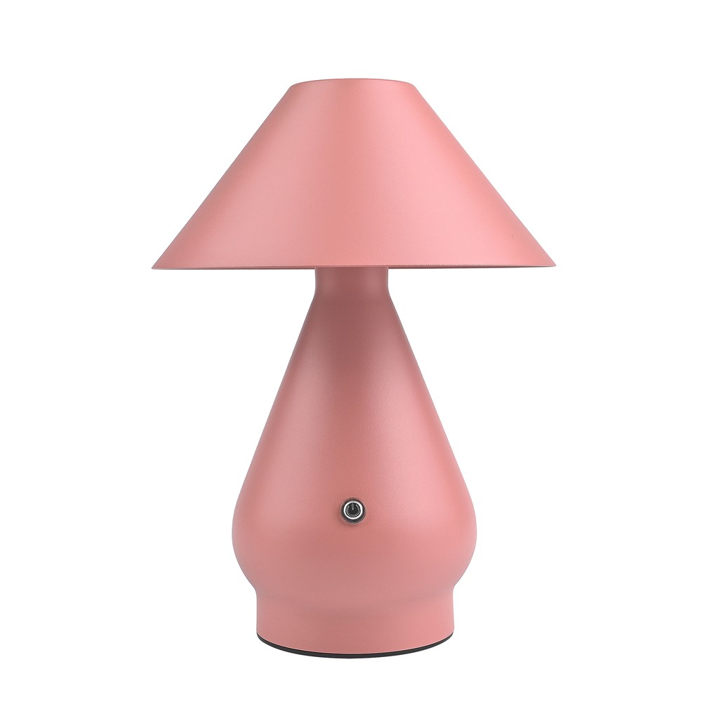 Opladelig LED bordlampe - Pink, Ø16cm, 21,5cm høj, touch dæmpbar, 3i1, IP20 indendørs - Dæmpbar : Dæmper indbygget, Kulør : CCT (Varm til Kold Hvid)