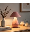 Opladelig LED bordlampe - Pink, Ø16cm, 21,5cm høj, touch dæmpbar, 3i1, IP20 indendørs