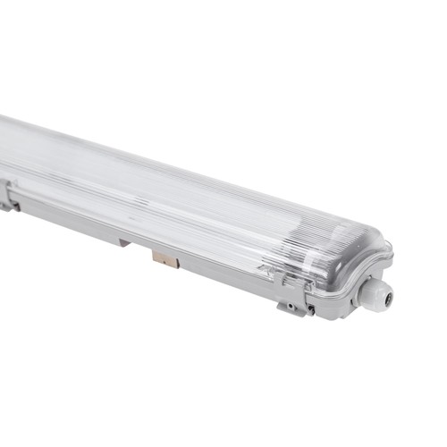 Limea T8 LED armatur - Til 2x 120cm LED rør, IP65 vandtæt, gennemfortrådet, uden rør