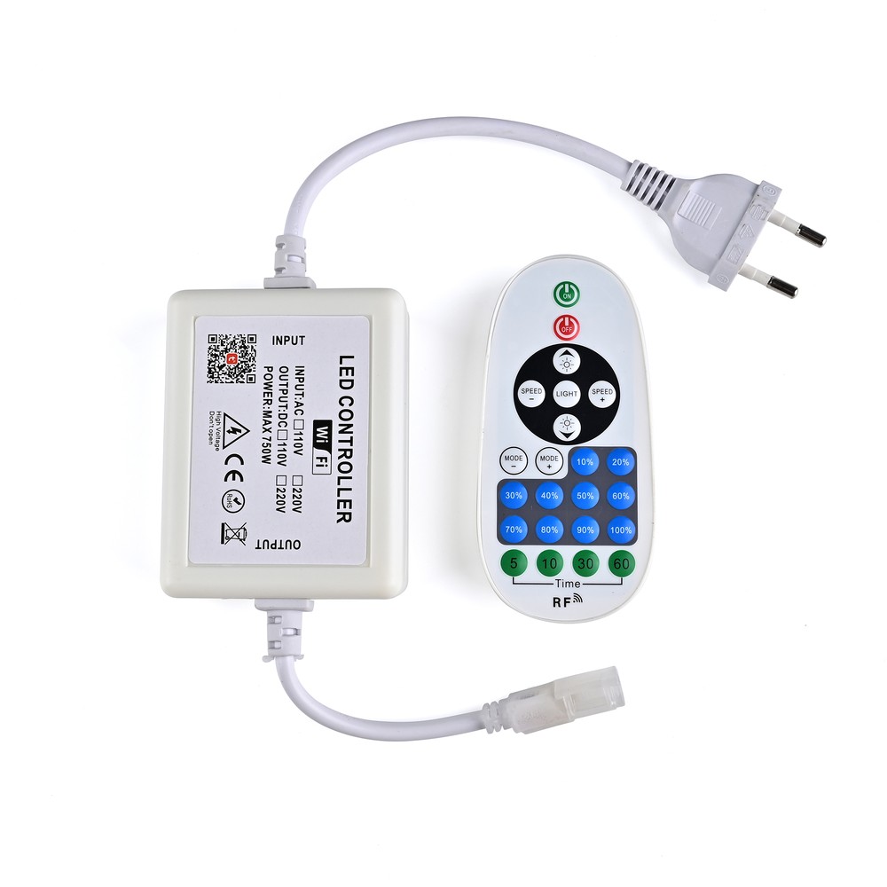 230V WiFi Smart Home dæmper - Inkl. endeprop, til 230V (Slim COB),  memory funktion, max  50 m