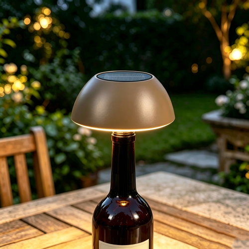 Opladelig LED flaskelampe - Kaffefarvet, CCT, touch dæmpbar, IP54 udendørs