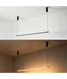 126cm dæmpbar spisebordslampe - Sort, 18W LED, inkl. wireophæng