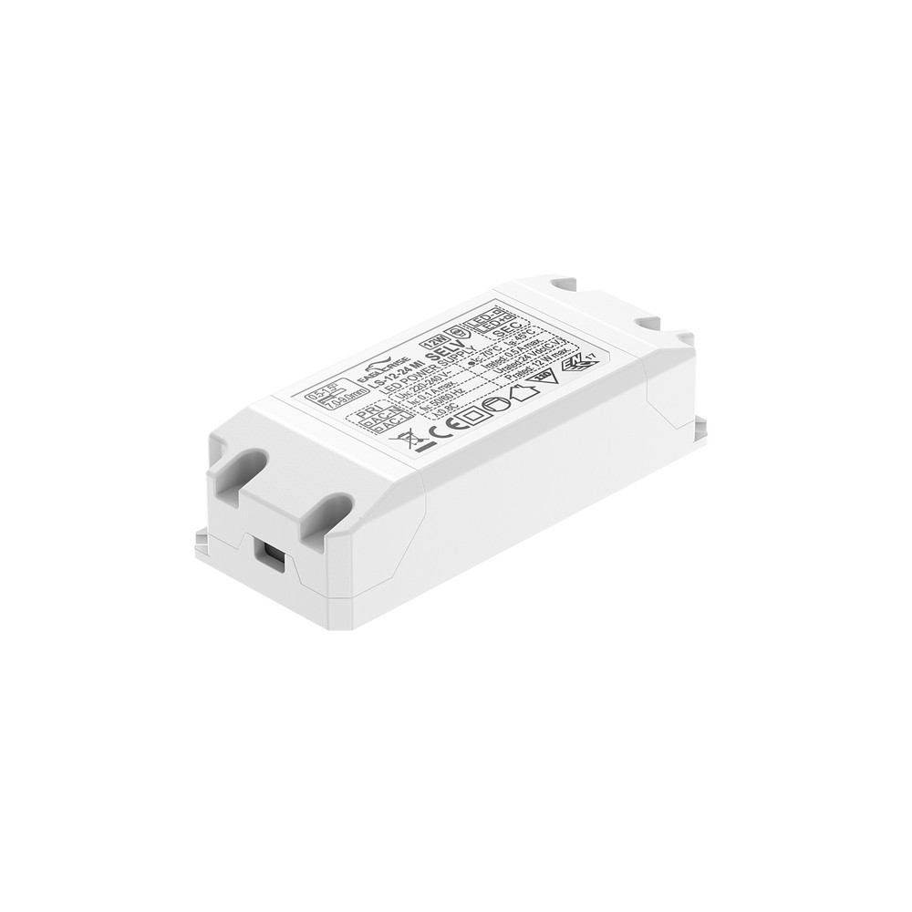 Eaglerise 12W / 24V DC strømforsyning - 0.5A, IP20 indendørs