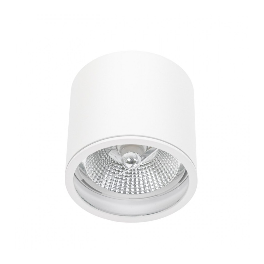 Loftlampe til AR111 GU10 - Hvid, IP65 udendørs, Ø12cm, 11,5cm høj, aluminium, uden lyskilde