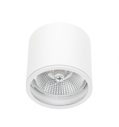 Loftlampe til AR111 GU10 - Hvid, IP65 udendørs, Ø12cm, 11,5cm høj, aluminium, uden lyskilde