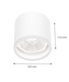 Loftlampe til AR111 GU10 - Hvid, IP65 udendørs, Ø12cm, 11,5cm høj, aluminium, uden lyskilde