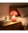 Opladelig LED bordlampe - Pink, Ø15cm, 22cm høj, touch dæmpbar, 3i1, IP20 indendørs