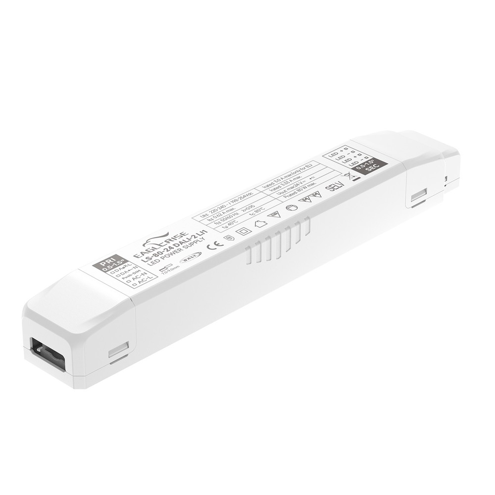 Eaglerise 80W / 24V DC dæmpbar strømforsyning - 3.3A, IP20, DALI, flicker free