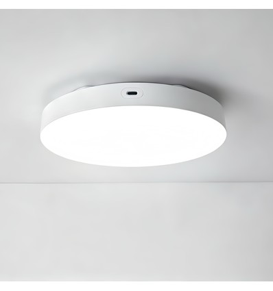 Genopladelig LED loftslampe med sensor - Mikrobølgesensor, Ø20cm, 6W, CCT, Hvid