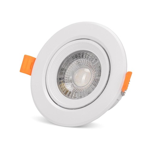 7W Ø10cm LED indbygningsspot - Hul: Ø8 cm, Mål: Ø10 cm, Indbygget driver