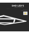 60x60 V-Tac 64W LED panel Diamond-in-Square - 595x595mm, Lifud driver, flicker free, 6500K