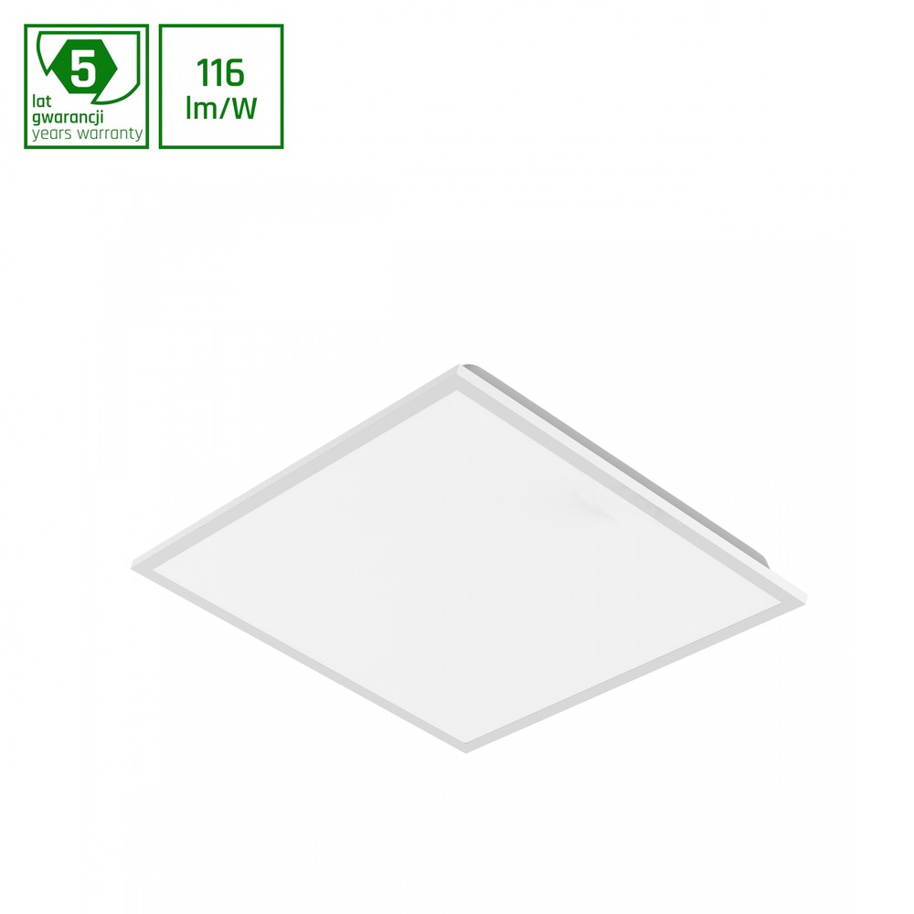 60x60 ALGINE LED panel, 40W - Bagbelyst, IP40, hvid kant, DALI dæmpbar - Dæmpbar : DALI dæmpbar, Kulør : Neutral