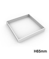 Ramme til 60x60 LED panel - Hurtig samlesæt, plast hjørner, hvid kant, 65mm høj,
