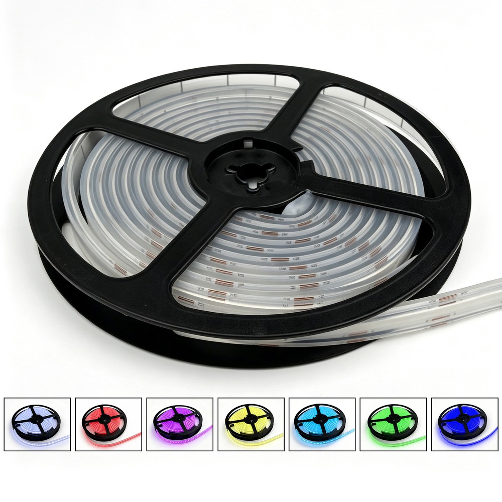 5m 13W/m RGB Dotless COB-LED strip - 24V DC, IP67, 576 LED pr. meter