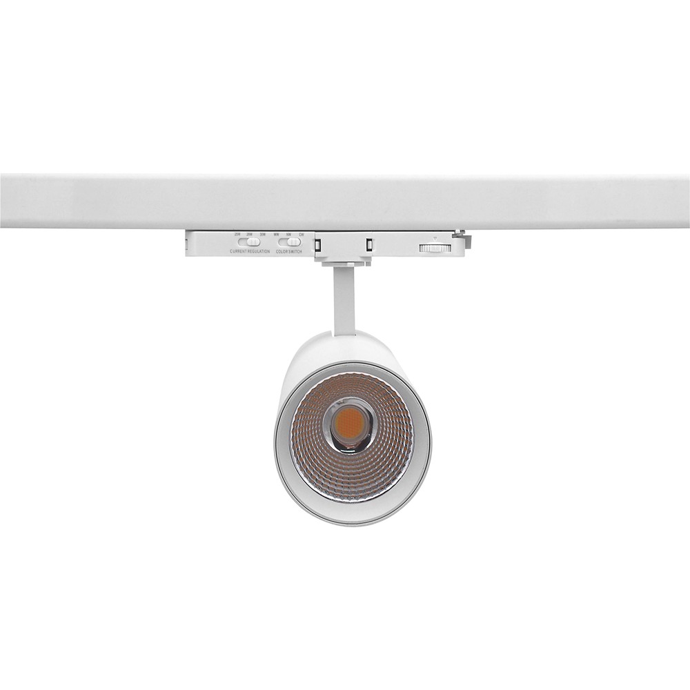 25-30W 3-faset CCT Triac skinnespot - RA92, Justerbar CCT & Watt, Hvid - Dæmpbar : Dæmpbar, Kulør : 3-i-1