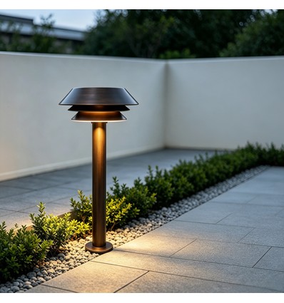 Antik messingfarvet havelampe - E14, 60 cm, IP54 udendørs, uden lyskilde