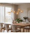 Siena 7xG9 langbordspendel messing/ravfarvet - 90cm, ravfarvet glas, inkl. wireophæng, uden lyskilde