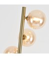 Denia 10xG9 gulvlampe messing/ravfarve - 160cm, ravfarvet glas, uden lyskilde