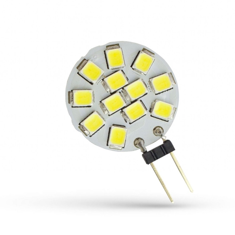 G4 1,2W LED pære – 12V DC – Dæmpbar : Ikke dæmpbar, Kulør : Kold
