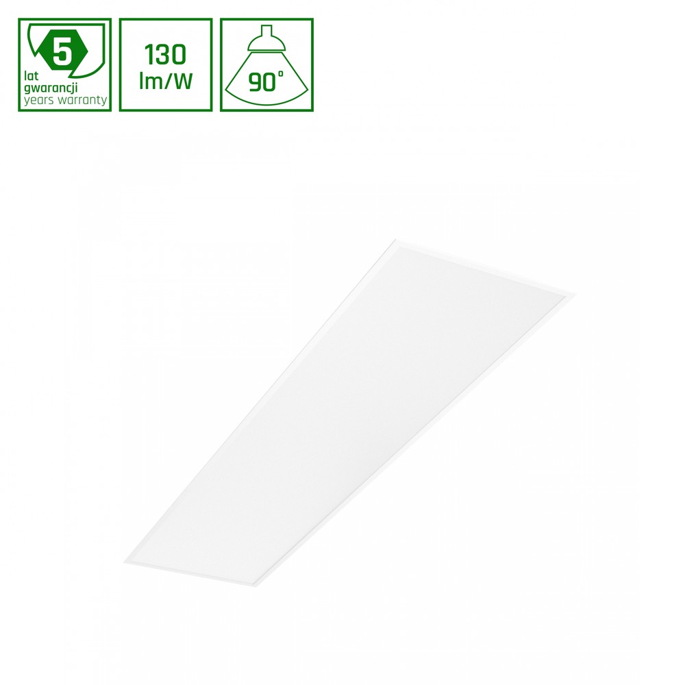 30x1200 LED panel, 40W - UGR19, RA90, DALI dæmpbar, bagbelyst, hvid kant - Dæmpbar : DALI dæmpbar, Kulør : Neutral