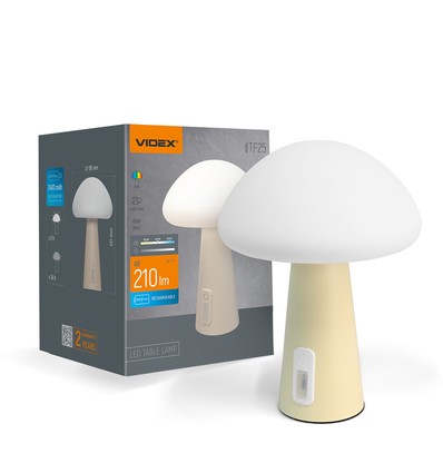 Genopladelig Mushroom LED bordlampe - RGB + 3000K, kold hvid, transportabel