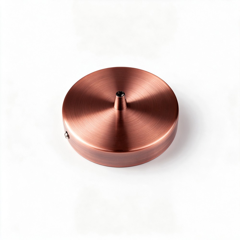 Baldakin i rødkobber farvet - Ø12cm, højde 2,5cm, 1 hul, loftroset