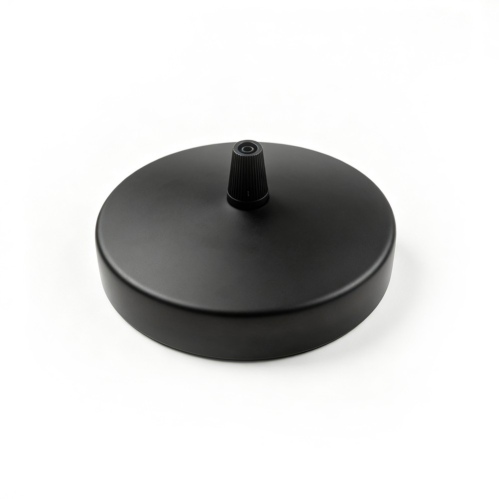 Baldakin i sort - Ø12cm, højde 2,5cm, 1 hul, loftroset