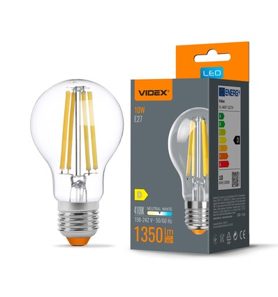 E27 10W LED filament pære - A60, neutral hvid