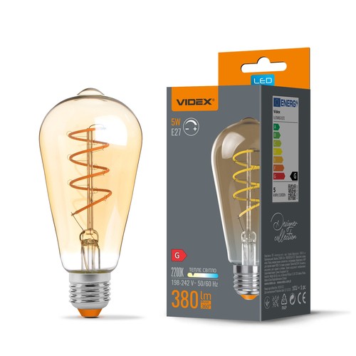 E27 5W ST64 filament LED pære - Ekstra ekstra varm hvid, dæmpbar