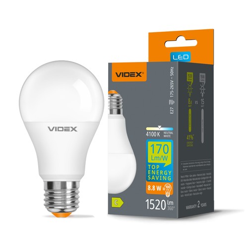 E27 8,8W LED pære - A60, neutral hvid