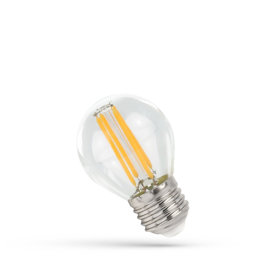 E27 5,5W LED kronepære filament - G45, 300° spredning - Dæmpbar : Ikke dæmpbar, Kulør : Neutral
