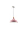 BIRK Pink Ø19cm pendel - E27 fatning, 2m ledning, Metal / Træ