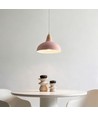 BIRK Pink Ø19cm pendel - E27 fatning, 2m ledning, Metal / Træ