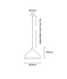 BIRK Pink Ø24cm pendel - E27 fatning, 2m ledning, Metal / Træ